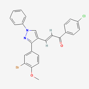 (2E)-3-[3-(3-bromo-4-methoxyphenyl)-1-phenyl-1H-pyrazol-4-yl]-1-(4-chlorophenyl)prop-2-en-1-one - 