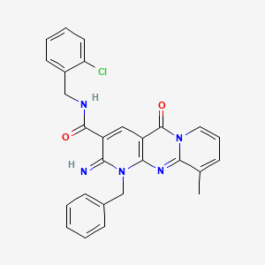 7-benzyl-N-[(2-chlorophenyl)methyl]-6-imino-11-methyl-2-oxo-1,7,9-triazatricyclo[8.4.0.03,8]tetradeca-3(8),4,9,11,13-pentaene-5-carboxamide - 