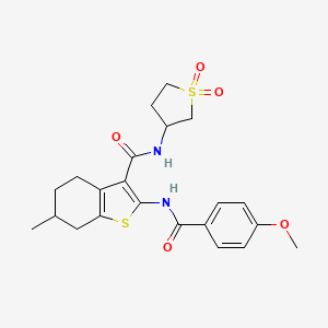 N-(1,1-dioxidotetrahydrothiophen-3-yl)-2-{[(4-methoxyphenyl)carbonyl]amino}-6-methyl-4,5,6,7-tetrahydro-1-benzothiophene-3-carboxamide - 