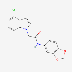 N-(1,3-benzodioxol-5-yl)-2-(4-chloro-1H-indol-1-yl)acetamide - 