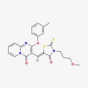 3-{(Z)-[3-(3-methoxypropyl)-4-oxo-2-thioxo-1,3-thiazolidin-5-ylidene]methyl}-2-(3-methylphenoxy)-4H-pyrido[1,2-a]pyrimidin-4-one - 