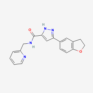 5-(2,3-dihydro-1-benzofuran-5-yl)-N-(pyridin-2-ylmethyl)-1H-pyrazole-3-carboxamide - 