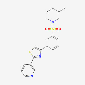 3-(4-{3-[(3-Methylpiperidin-1-yl)sulfonyl]phenyl}-1,3-thiazol-2-yl)pyridine - 