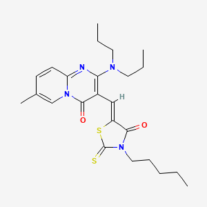 2-(dipropylamino)-7-methyl-3-[(Z)-(4-oxo-3-pentyl-2-thioxo-1,3-thiazolidin-5-ylidene)methyl]-4H-pyrido[1,2-a]pyrimidin-4-one - 