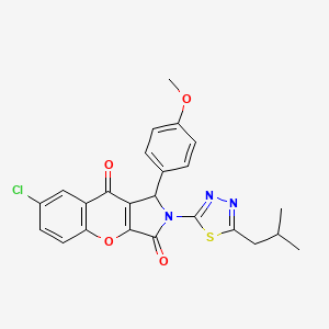 7-Chloro-1-(4-methoxyphenyl)-2-[5-(2-methylpropyl)-1,3,4-thiadiazol-2-yl]-1,2-dihydrochromeno[2,3-c]pyrrole-3,9-dione - 