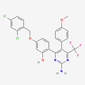 2-[2-Amino-5-(4-methoxyphenyl)-6-(trifluoromethyl)-4-pyrimidinyl]-5-[(2,4-dichlorobenzyl)oxy]phenol - 