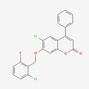 6-chloro-7-[(2-chloro-6-fluorobenzyl)oxy]-4-phenyl-2H-chromen-2-one - 