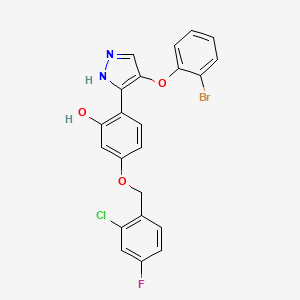 2-[4-(2-bromophenoxy)-1H-pyrazol-3-yl]-5-[(2-chloro-4-fluorobenzyl)oxy]phenol - 