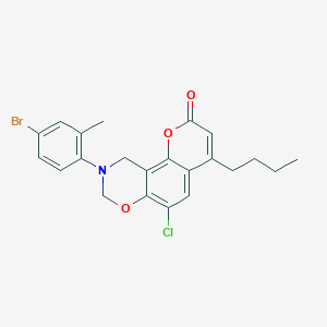 9-(4-bromo-2-methylphenyl)-4-butyl-6-chloro-9,10-dihydro-2H,8H-chromeno[8,7-e][1,3]oxazin-2-one - 