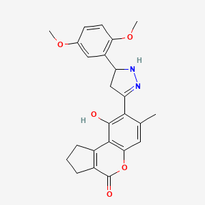 8-[5-(2,5-dimethoxyphenyl)-4,5-dihydro-1H-pyrazol-3-yl]-9-hydroxy-7-methyl-2,3-dihydrocyclopenta[c]chromen-4(1H)-one - 