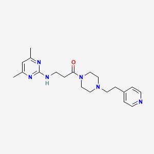 3-[(4,6-Dimethyl-2-pyrimidinyl)amino]-1-{4-[2-(4-pyridyl)ethyl]piperazino}-1-propanone - 