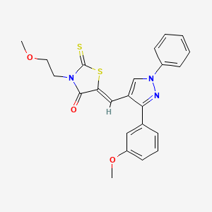 (5Z)-3-(2-methoxyethyl)-5-{[3-(3-methoxyphenyl)-1-phenyl-1H-pyrazol-4-yl]methylidene}-2-thioxo-1,3-thiazolidin-4-one - 