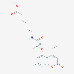 6-({2-[(7-methyl-2-oxo-4-propyl-2H-chromen-5-yl)oxy]propanoyl}amino)hexanoic acid - 