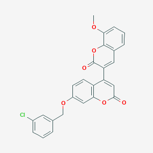 7'-[(3-chlorobenzyl)oxy]-8-methoxy-2H,2'H-3,4'-bichromene-2,2'-dione - 