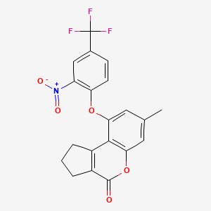 7-methyl-9-[2-nitro-4-(trifluoromethyl)phenoxy]-2,3-dihydrocyclopenta[c]chromen-4(1H)-one - 
