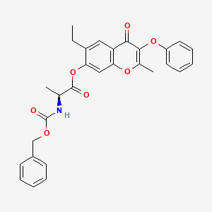 6-Ethyl-2-methyl-4-oxo-3-phenoxy-4H-chromen-7-YL (2S)-2-{[(benzyloxy)carbonyl]amino}propanoate - 