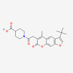 1-[(3-tert-butyl-5-methyl-7-oxo-7H-furo[3,2-g]chromen-6-yl)acetyl]piperidine-4-carboxylic acid - 