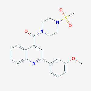 [2-(3-Methoxyphenyl)-4-quinolyl][4-(methylsulfonyl)piperazino]methanone - 