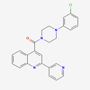 [4-(3-Chlorophenyl)piperazino][2-(3-pyridyl)-4-quinolyl]methanone - 