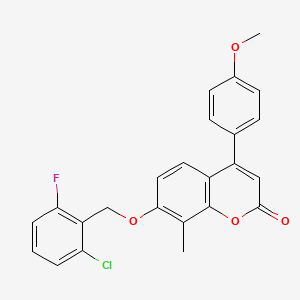 7-[(2-chloro-6-fluorobenzyl)oxy]-4-(4-methoxyphenyl)-8-methyl-2H-chromen-2-one - 