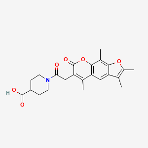1-[(2,3,5,9-tetramethyl-7-oxo-7H-furo[3,2-g]chromen-6-yl)acetyl]piperidine-4-carboxylic acid - 