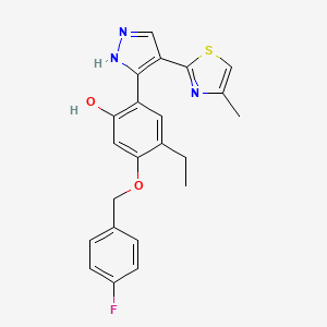 4-ethyl-5-[(4-fluorobenzyl)oxy]-2-[4-(4-methyl-1,3-thiazol-2-yl)-1H-pyrazol-3-yl]phenol - 