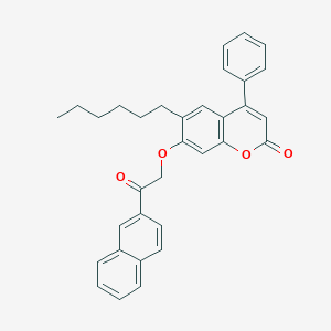 6-hexyl-7-[2-(naphthalen-2-yl)-2-oxoethoxy]-4-phenyl-2H-chromen-2-one - 
