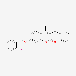 3-benzyl-7-[(2-fluorobenzyl)oxy]-4-methyl-2H-chromen-2-one - 