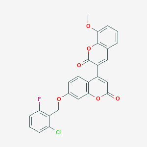 7'-[(2-chloro-6-fluorobenzyl)oxy]-8-methoxy-2H,2'H-3,4'-bichromene-2,2'-dione - 