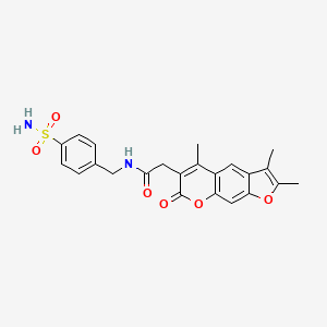 N-(4-sulfamoylbenzyl)-2-(2,3,5-trimethyl-7-oxo-7H-furo[3,2-g]chromen-6-yl)acetamide - 