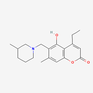 4-ethyl-5-hydroxy-7-methyl-6-[(3-methylpiperidino)methyl]-2H-chromen-2-one - 