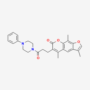 3,5,9-trimethyl-6-[3-oxo-3-(4-phenylpiperazino)propyl]-7H-furo[3,2-g]chromen-7-one - 