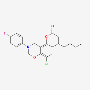 4-butyl-6-chloro-9-(4-fluorophenyl)-9,10-dihydro-2H,8H-chromeno[8,7-e][1,3]oxazin-2-one - 