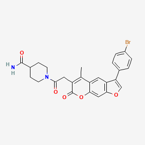 1-{[3-(4-bromophenyl)-5-methyl-7-oxo-7H-furo[3,2-g]chromen-6-yl]acetyl}-4-piperidinecarboxamide - 
