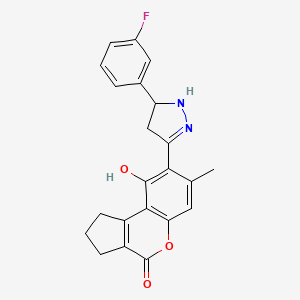 8-[5-(3-fluorophenyl)-4,5-dihydro-1H-pyrazol-3-yl]-9-hydroxy-7-methyl-2,3-dihydrocyclopenta[c]chromen-4(1H)-one - 