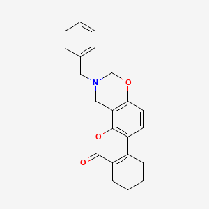 3-benzyl-3,4,7,8,9,10-hexahydro-2H,6H-benzo[3,4]chromeno[8,7-e][1,3]oxazin-6-one - 