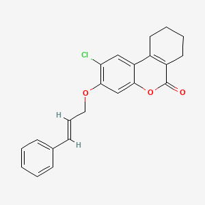 2-chloro-3-{[(2E)-3-phenyl-2-propenyl]oxy}-7,8,9,10-tetrahydro-6H-benzo[c]chromen-6-one - 