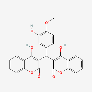 4-hydroxy-3-[(3-hydroxy-4-methoxyphenyl)(4-hydroxy-2-oxo-2H-chromen-3-yl)methyl]-2H-chromen-2-one - 