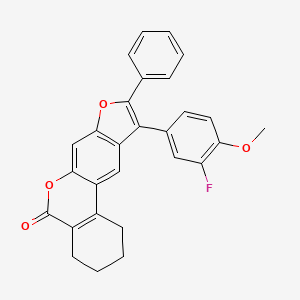 10-(3-fluoro-4-methoxyphenyl)-9-phenyl-1,2,3,4-tetrahydro-5H-benzo[c]furo[3,2-g]chromen-5-one - 