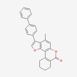 3-(biphenyl-4-yl)-4-methyl-8,9,10,11-tetrahydro-7H-benzo[c]furo[2,3-f]chromen-7-one - 