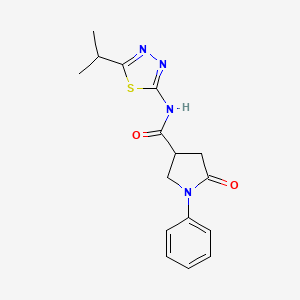 5-oxo-1-phenyl-N-[5-(propan-2-yl)-1,3,4-thiadiazol-2-yl]pyrrolidine-3-carboxamide - 