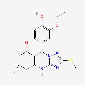 9-(3-ethoxy-4-hydroxyphenyl)-6,6-dimethyl-2-(methylsulfanyl)-5,6,7,9-tetrahydro[1,2,4]triazolo[5,1-b]quinazolin-8(4H)-one - 