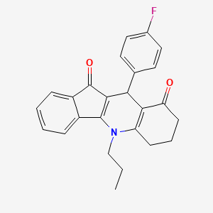 10-(4-fluorophenyl)-5-propyl-6,7,8,10-tetrahydro-5H-indeno[1,2-b]quinoline-9,11-dione - 