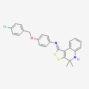 4-[(4-chlorobenzyl)oxy]-N-[(1Z)-4,4-dimethyl-4,5-dihydro-1H-[1,2]dithiolo[3,4-c]quinolin-1-ylidene]aniline - 