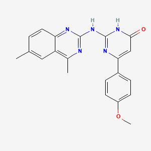 2-[(4,6-dimethylquinazolin-2-yl)amino]-6-(4-methoxyphenyl)pyrimidin-4(3H)-one - 