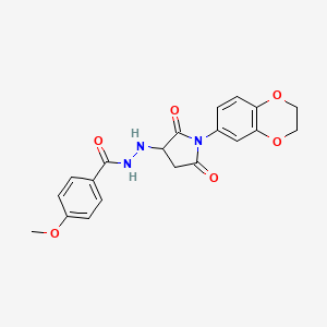 N'-[1-(2,3-dihydro-1,4-benzodioxin-6-yl)-2,5-dioxopyrrolidin-3-yl]-4-methoxybenzohydrazide - 