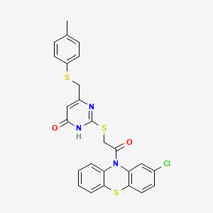 1-(2-chloro-10H-phenothiazin-10-yl)-2-[(4-hydroxy-6-{[(4-methylphenyl)sulfanyl]methyl}pyrimidin-2-yl)sulfanyl]ethanone - 