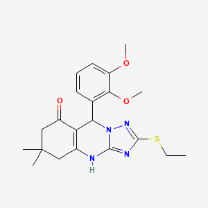 9-(2,3-dimethoxyphenyl)-2-(ethylsulfanyl)-6,6-dimethyl-5,6,7,9-tetrahydro[1,2,4]triazolo[5,1-b]quinazolin-8(4H)-one - 