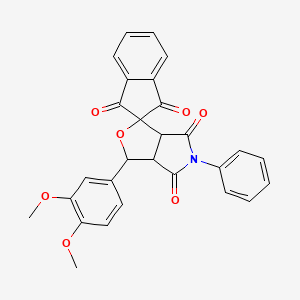3-(3,4-dimethoxyphenyl)-5-phenyl-3a,6a-dihydrospiro[furo[3,4-c]pyrrole-1,2'-indene]-1',3',4,6(3H,5H)-tetrone - 