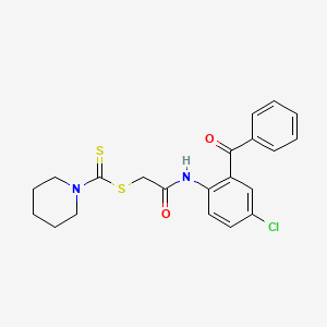 2-{[4-Chloro-2-(phenylcarbonyl)phenyl]amino}-2-oxoethyl piperidine-1-carbodithioate - 